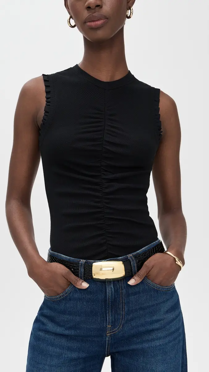 L'Agence Milou Domed Croc Embossed Belt | Thumbnail 3