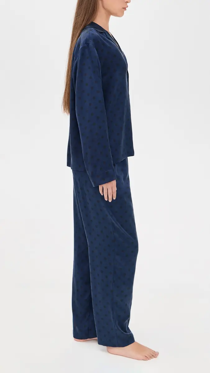 Lunya Washable Silk Long Sleeve Shirt and Pants et Blue Ellipsis | Thumbnail 4 Lunya Washable Silk Long Sleeve Shirt and Pants et Blue Ellipsis | Thumbnail 4