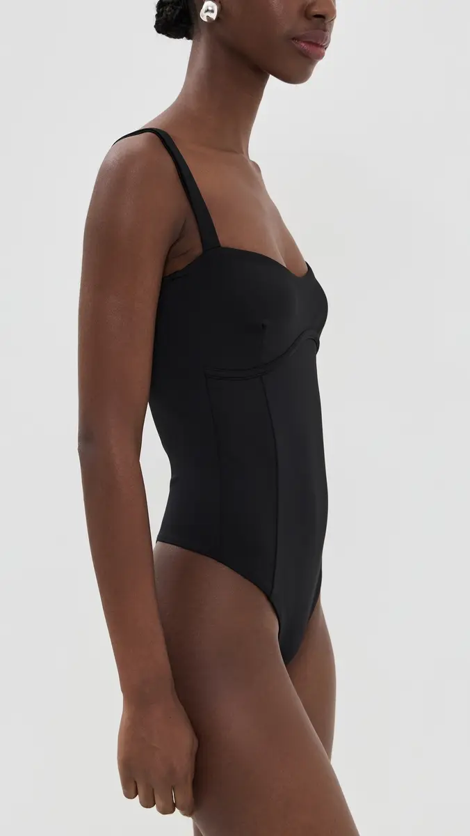 Good American Sweetheart Sculpting Tank Thong Bodysuit Black001 | Thumbnail 4