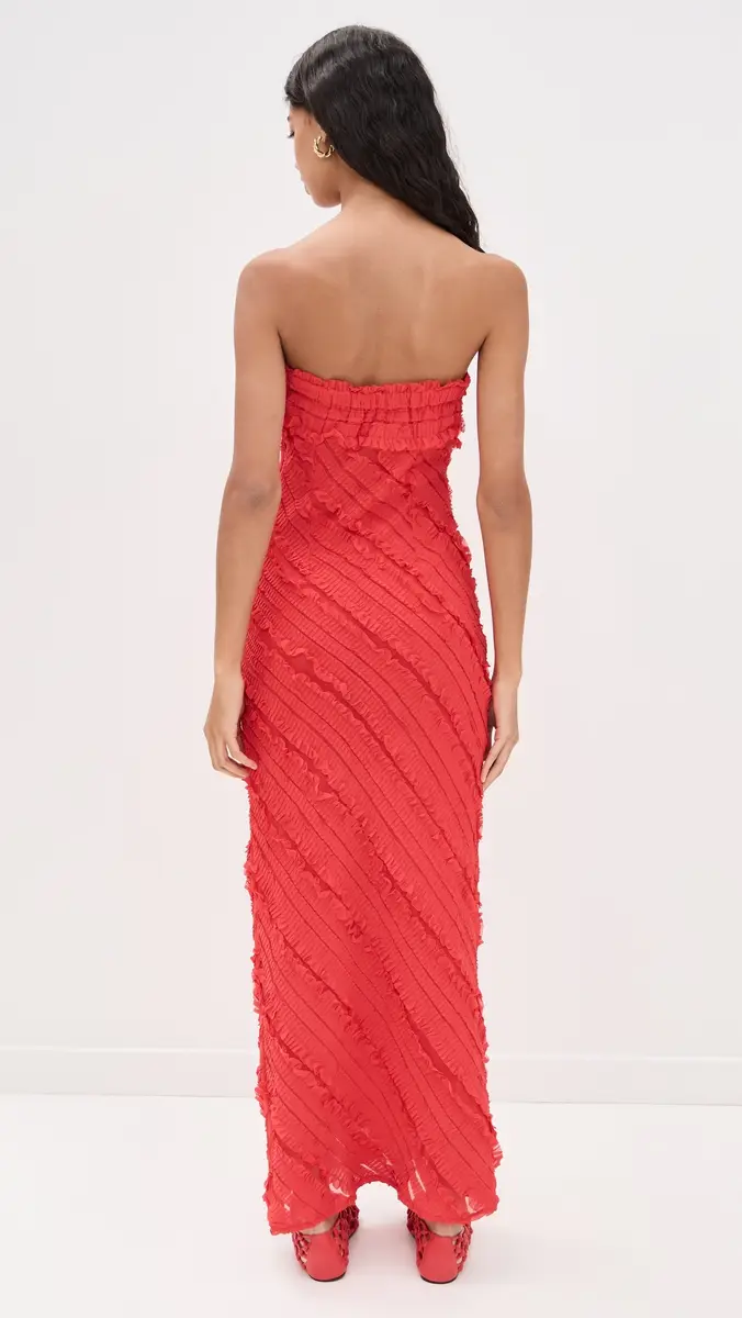 endless rose Strapless Ruffled Maxi Dress | Thumbnail 4