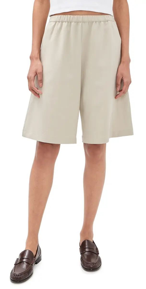 Enza Costa Twill Bermuda Shorts Fog | Image 1 Enza Costa Twill Bermuda Shorts Fog | Image 1