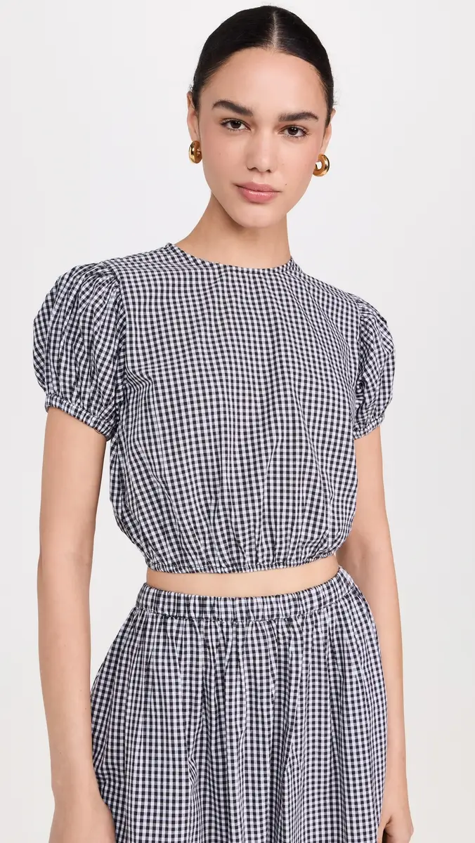 Playa Lucila Short Sleeve Top Black Gingham | Thumbnail 2 Playa Lucila Short Sleeve Top Black Gingham | Thumbnail 2