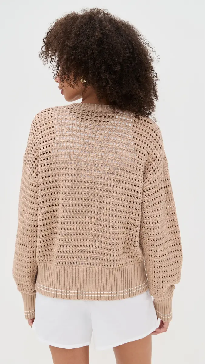 Varley Kris Relaxed Fit Knit Cardigan ight Taupe | Thumbnail 3 Varley Kris Relaxed Fit Knit Cardigan ight Taupe | Thumbnail 3