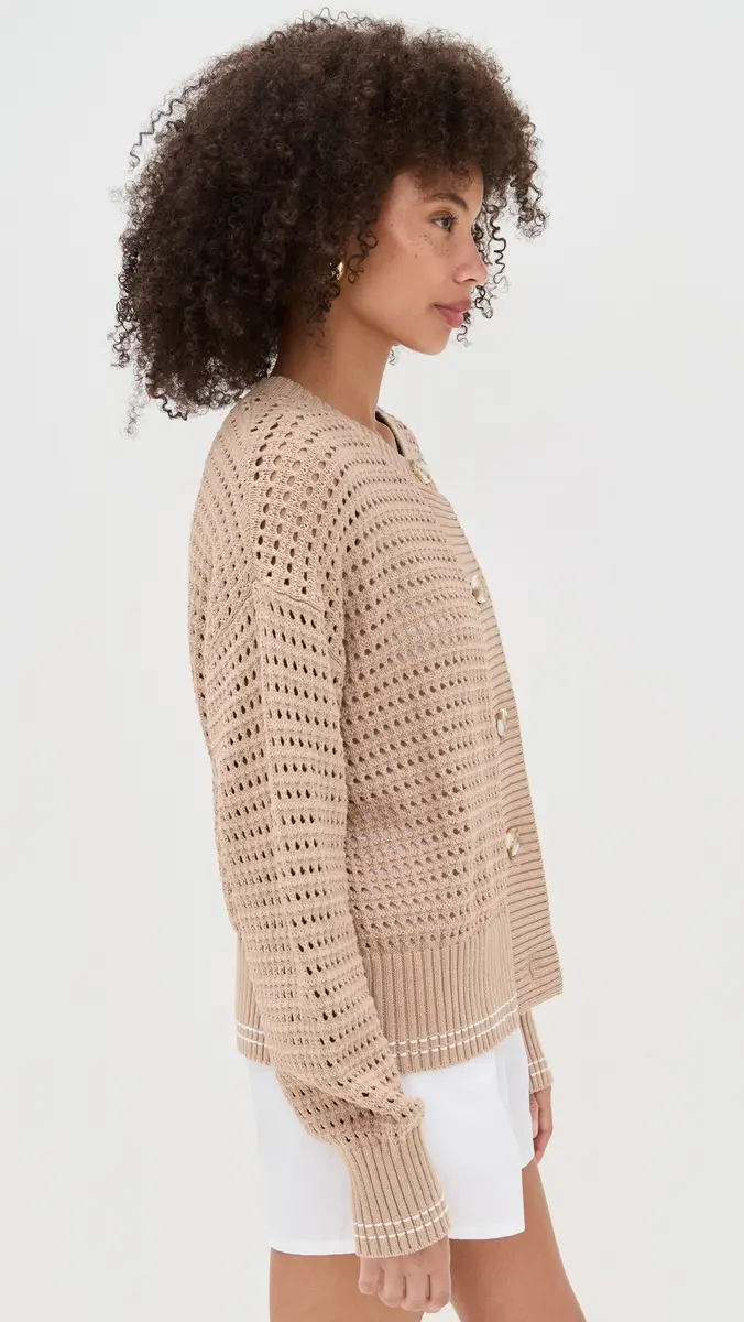 Varley Kris Relaxed Fit Knit Cardigan ight Taupe | Thumbnail 4 Varley Kris Relaxed Fit Knit Cardigan ight Taupe | Thumbnail 4