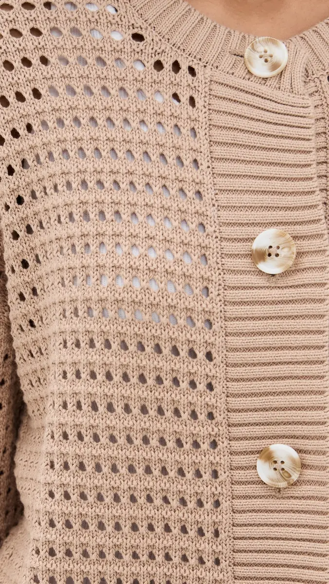Varley Kris Relaxed Fit Knit Cardigan ight Taupe | Thumbnail 6 Varley Kris Relaxed Fit Knit Cardigan ight Taupe | Thumbnail 6