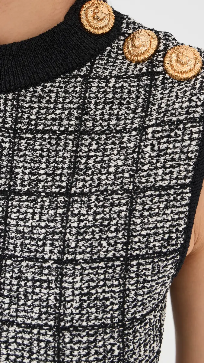 Balmain Classique Maille Top Black/Natural | Thumbnail 6 Balmain Classique Maille Top Black/Natural | Thumbnail 6