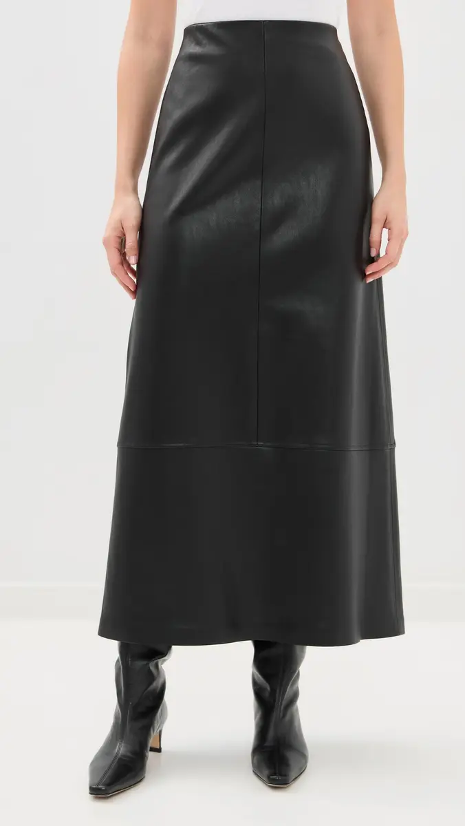 LE BOP Betty Faux Leather Maxi Skirt Black | Thumbnail 2