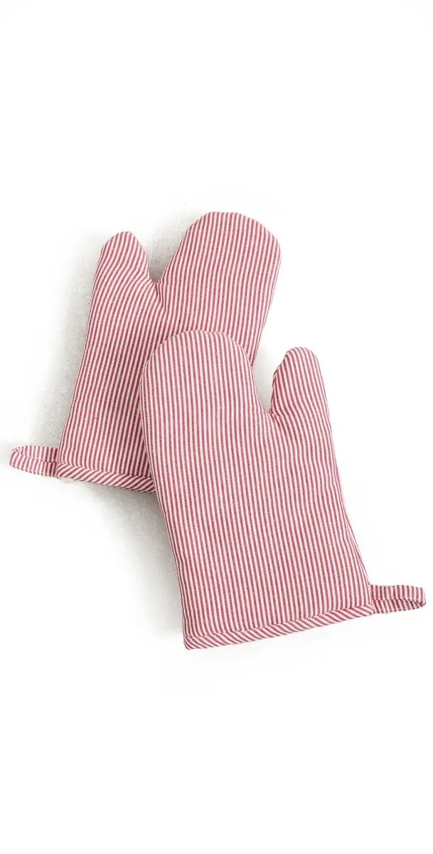 Weezie Oven Mitts Pair Red Stripe One Size | Image 1 Weezie Oven Mitts Pair Red Stripe One Size | Image 1