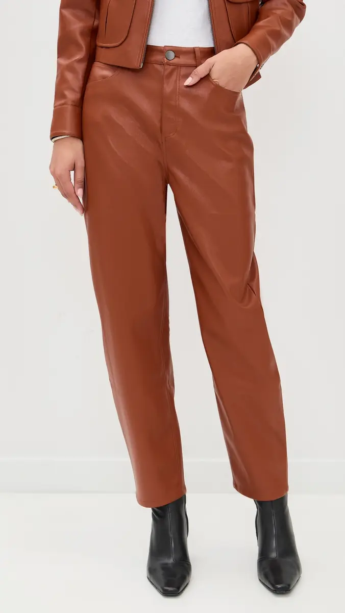 LE BOP Dakota Faux Leather Barrel Pants | Thumbnail 2 LE BOP Dakota Faux Leather Barrel Pants | Thumbnail 2