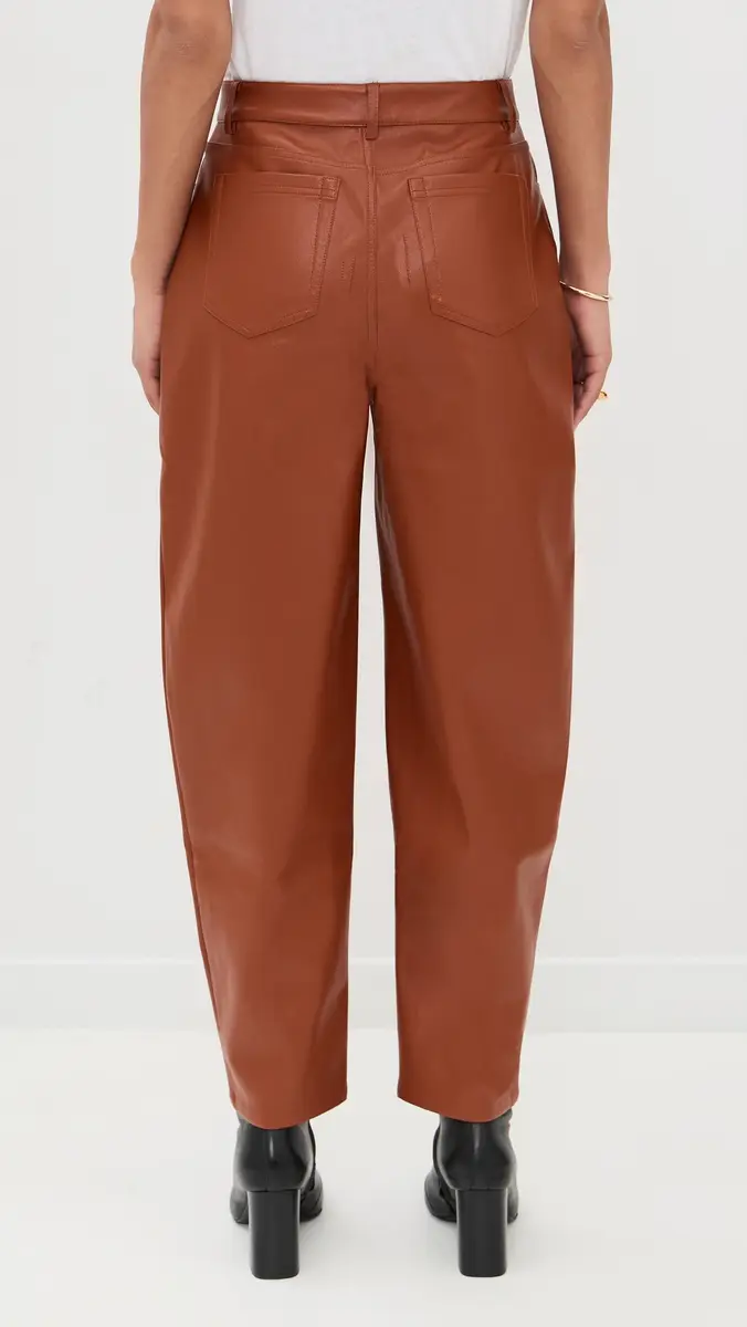 LE BOP Dakota Faux Leather Barrel Pants | Thumbnail 3 LE BOP Dakota Faux Leather Barrel Pants | Thumbnail 3