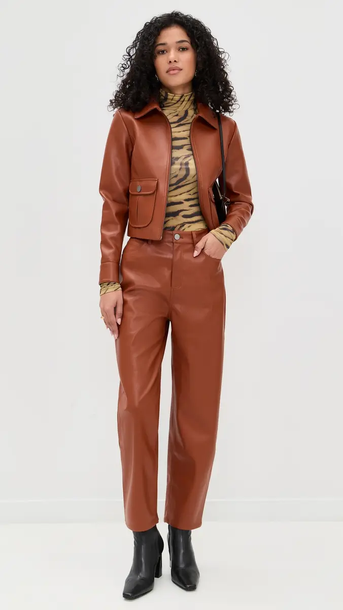 LE BOP Dakota Faux Leather Barrel Pants | Thumbnail 5 LE BOP Dakota Faux Leather Barrel Pants | Thumbnail 5