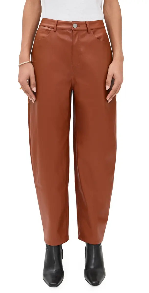 LE BOP Dakota Faux Leather Barrel Pants