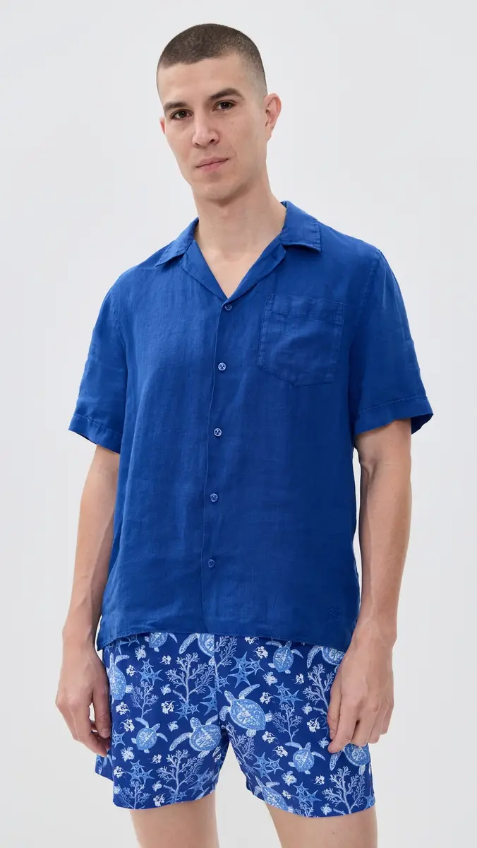 Vilebrequin Charli Linen Camp Shirt Marrakech | Thumbnail 2