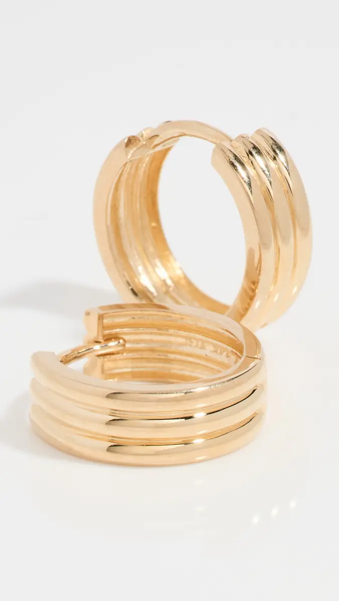 Ariel Gordon Jewelry 14k Gold Triptych Hoops | Thumbnail 4