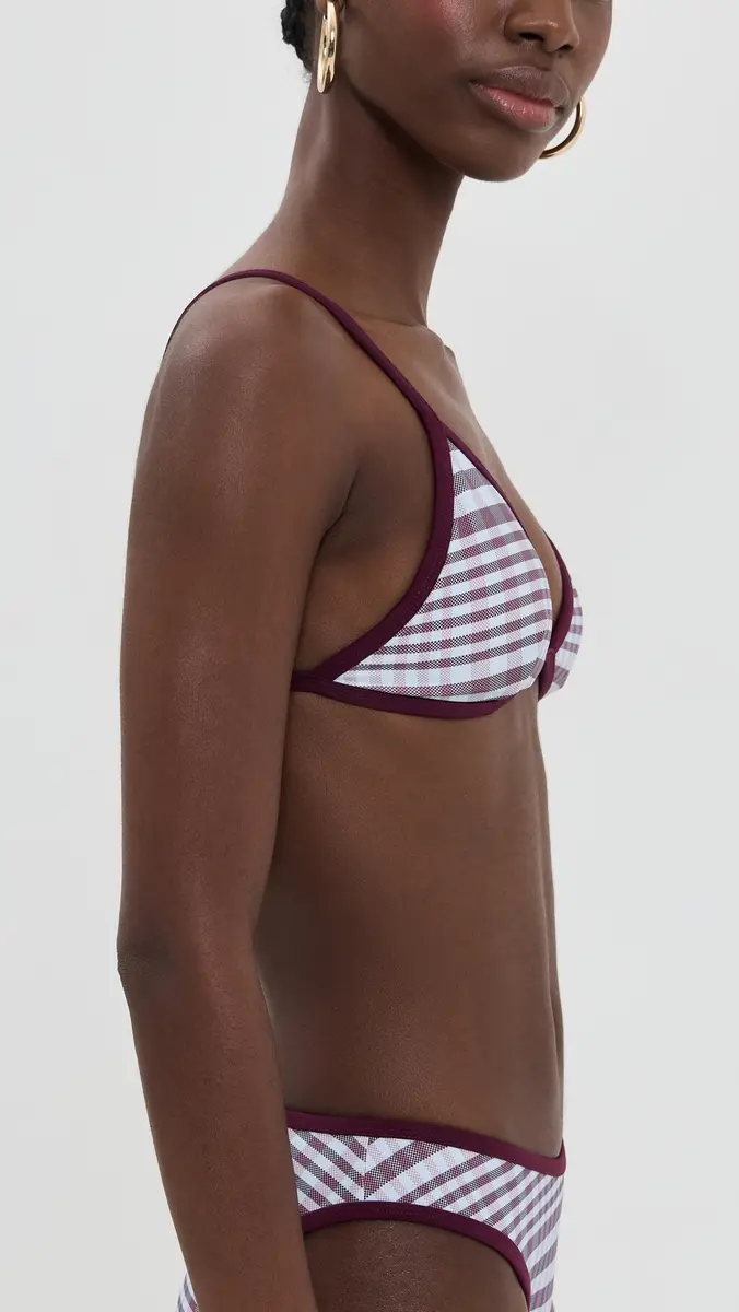 Good American Plaid Perfect Fit Bikini Top Fig Plaid | Thumbnail 4