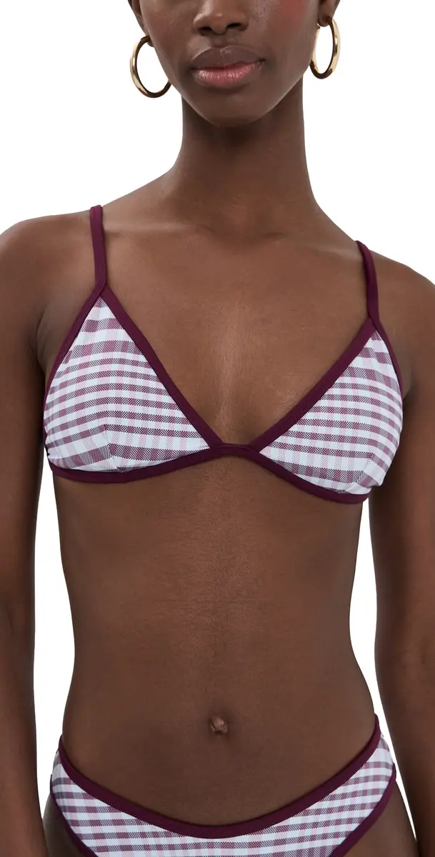 Good American Plaid Perfect Fit Bikini Top Fig Plaid | Image 1 Good American Plaid Perfect Fit Bikini Top Fig Plaid | Image 1