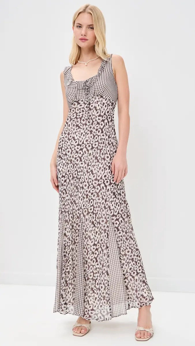 RAILS Dahlia Maxi Dress Espresso Daisy Gingham Mix | Thumbnail 2 RAILS Dahlia Maxi Dress Espresso Daisy Gingham Mix | Thumbnail 2