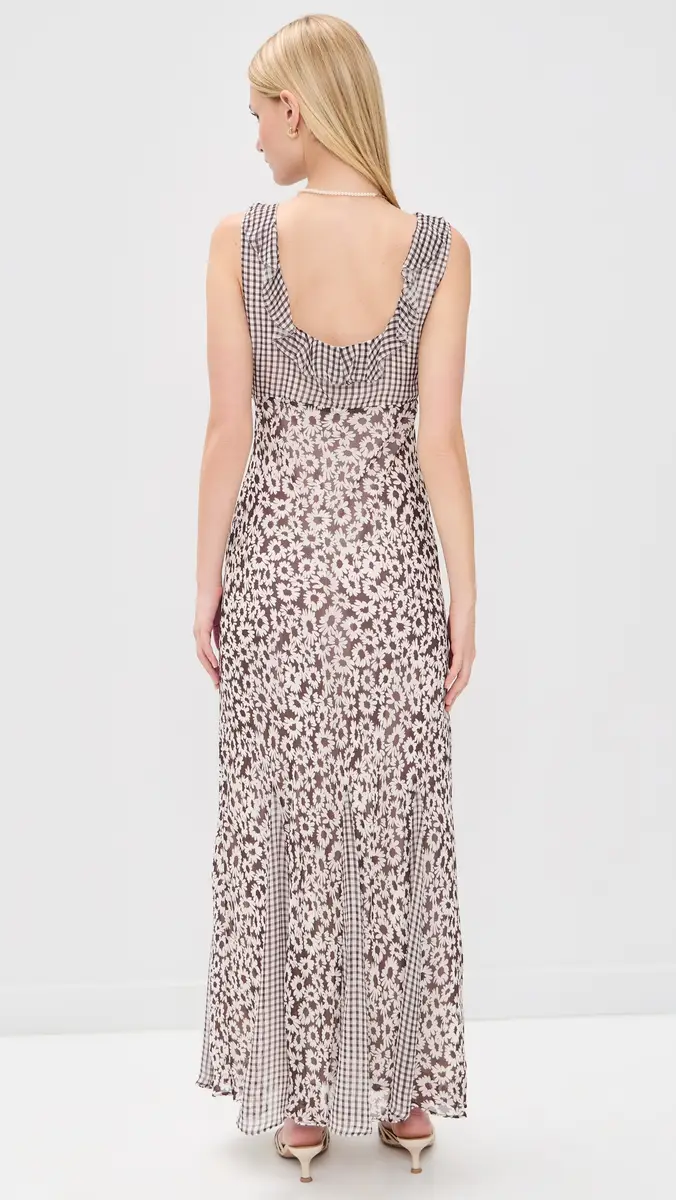 RAILS Dahlia Maxi Dress Espresso Daisy Gingham Mix | Thumbnail 3 RAILS Dahlia Maxi Dress Espresso Daisy Gingham Mix | Thumbnail 3