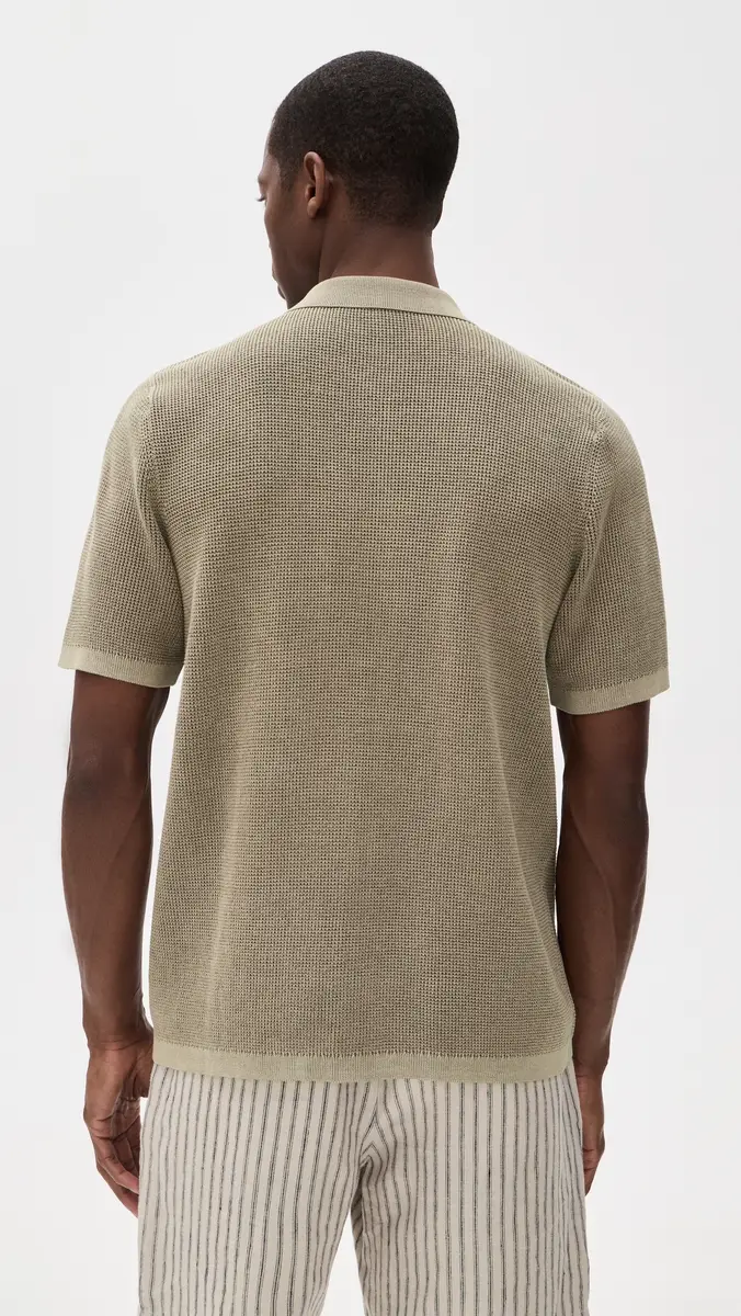 Faherty Short Sleeve Sunwashed Sweater Shirt Island Brown | Thumbnail 3 Faherty Short Sleeve Sunwashed Sweater Shirt Island Brown | Thumbnail 3