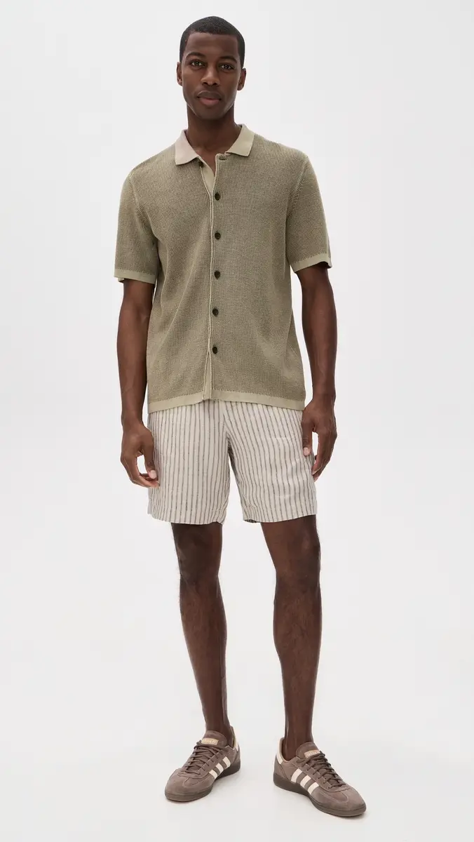 Faherty Short Sleeve Sunwashed Sweater Shirt Island Brown | Thumbnail 5 Faherty Short Sleeve Sunwashed Sweater Shirt Island Brown | Thumbnail 5