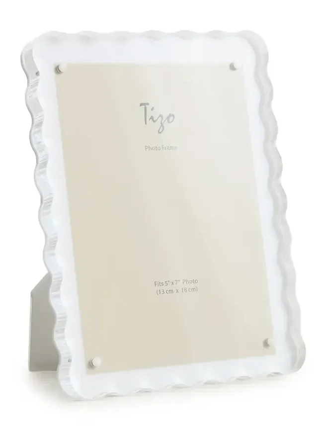 Tizo Design Lucite Frame Wave Design White 5x7