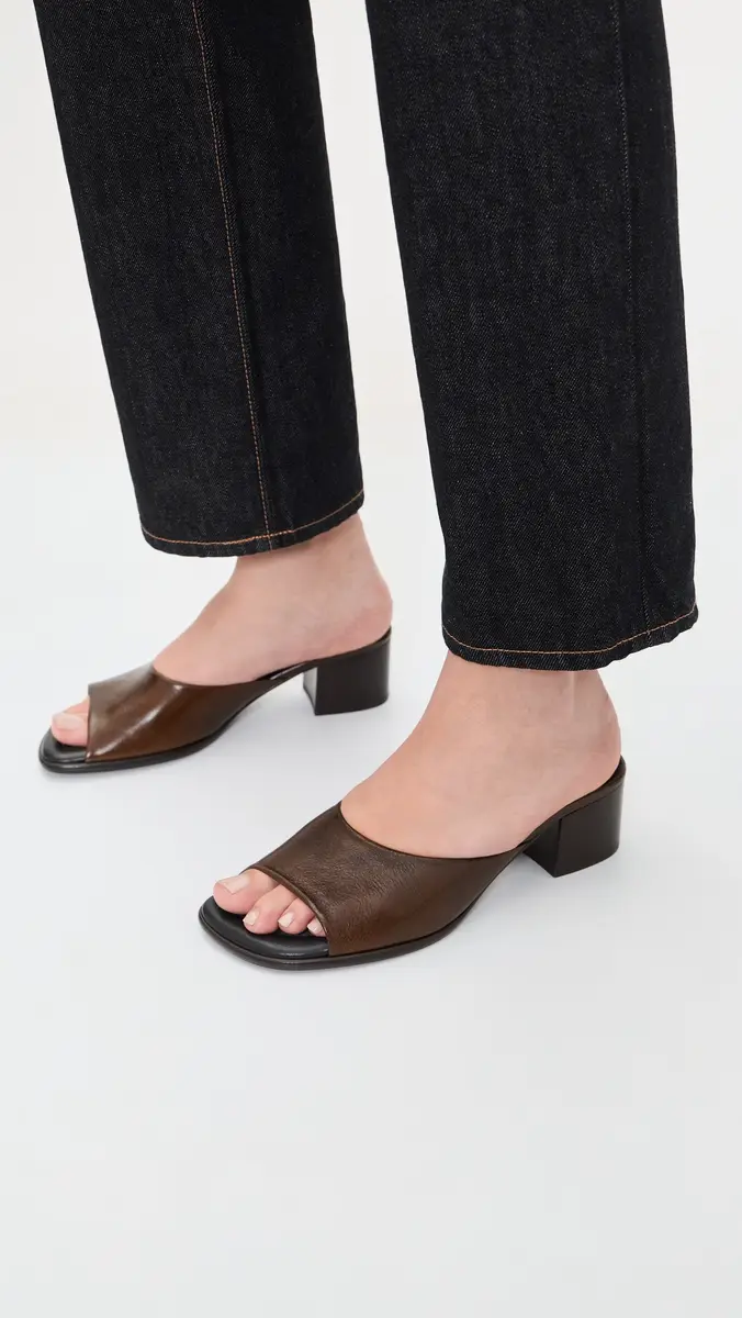 Lemaire Square Heeled Mules 55mm Dark Brown | Thumbnail 3 Lemaire Square Heeled Mules 55mm Dark Brown | Thumbnail 3