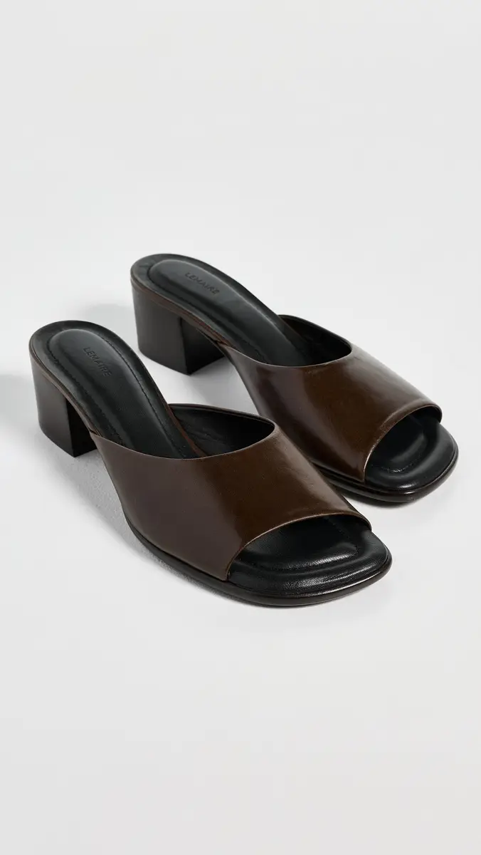 Lemaire Square Heeled Mules 55mm Dark Brown | Thumbnail 5 Lemaire Square Heeled Mules 55mm Dark Brown | Thumbnail 5