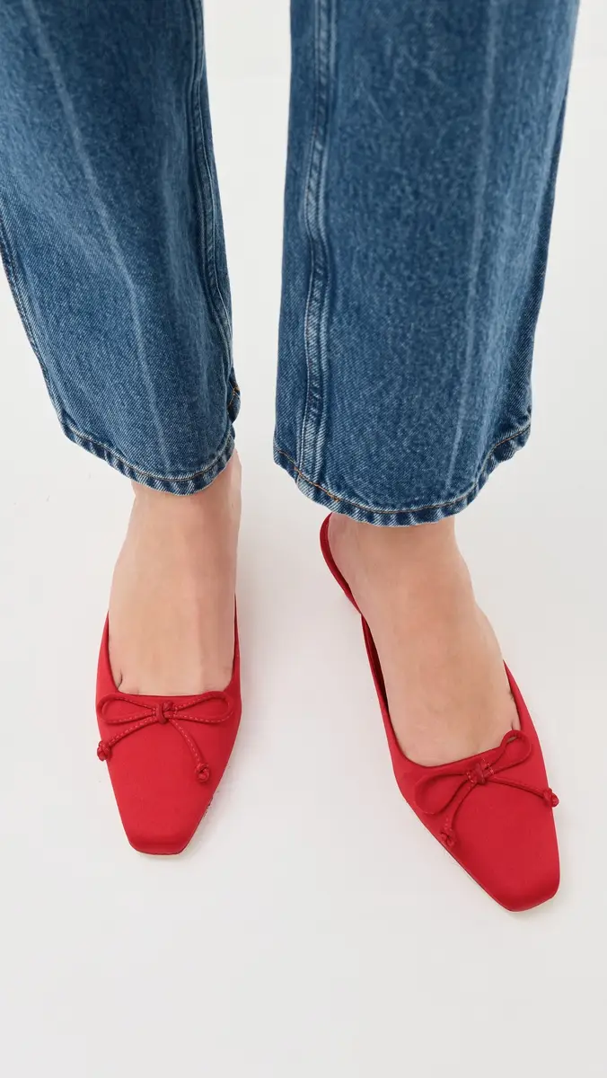 Larroudé Larroude x Parke Mules Satin Cherry | Thumbnail 3 Larroudé Larroude x Parke Mules Satin Cherry | Thumbnail 3