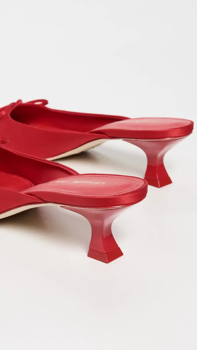 Larroudé Larroude x Parke Mules Satin Cherry | Thumbnail 4 Larroudé Larroude x Parke Mules Satin Cherry | Thumbnail 4