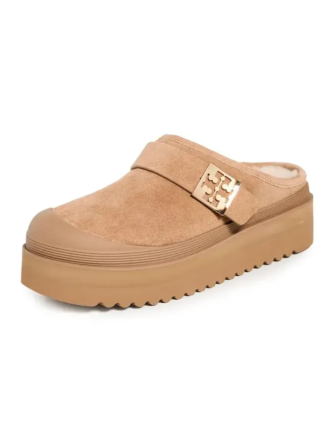 Mellow Shearling Platform Mules