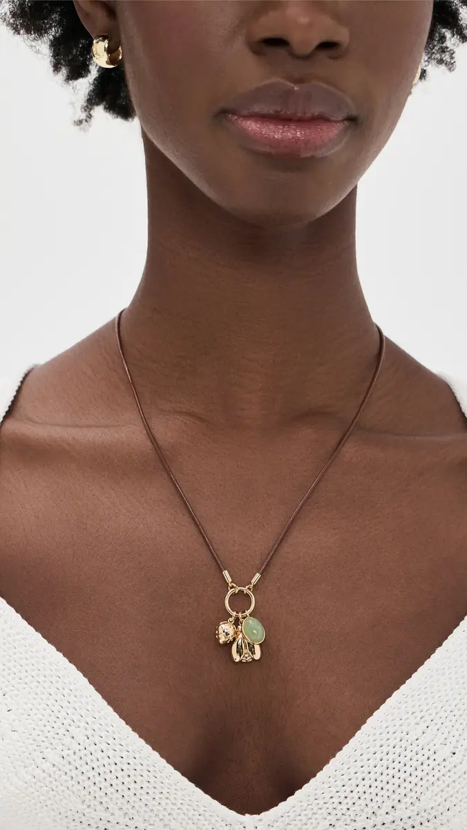 Madewell Bee Charm Cord Necklace Antique Gold One Size | Thumbnail 3 Madewell Bee Charm Cord Necklace Antique Gold One Size | Thumbnail 3