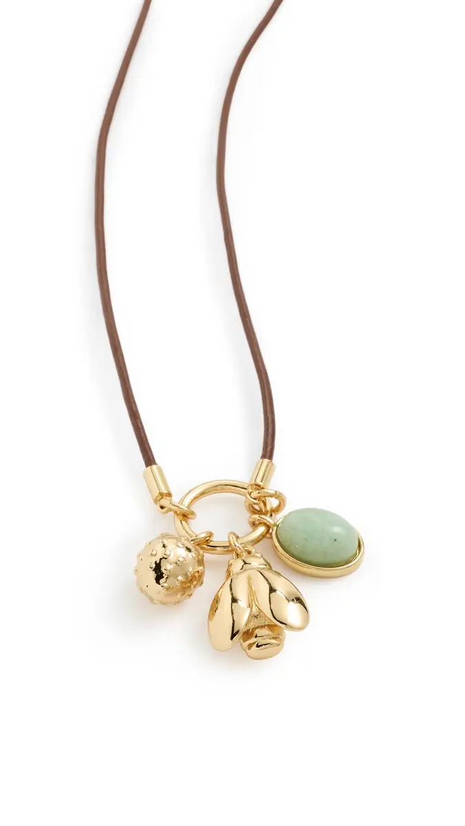 Madewell Bee Charm Cord Necklace Antique Gold One Size | Thumbnail 6 Madewell Bee Charm Cord Necklace Antique Gold One Size | Thumbnail 6