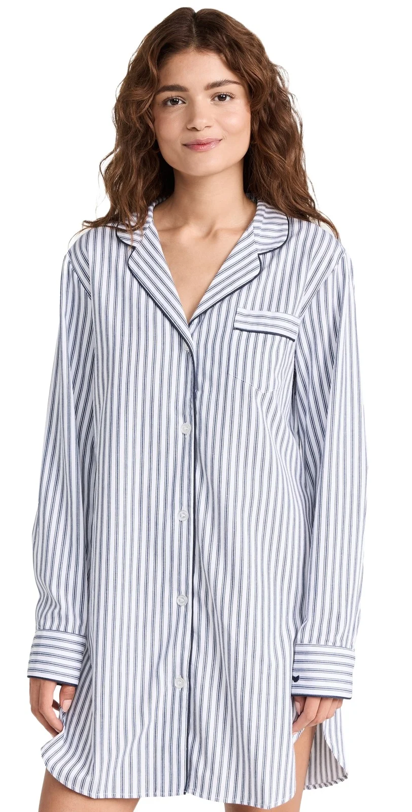Navy French Ticking Nightshirt