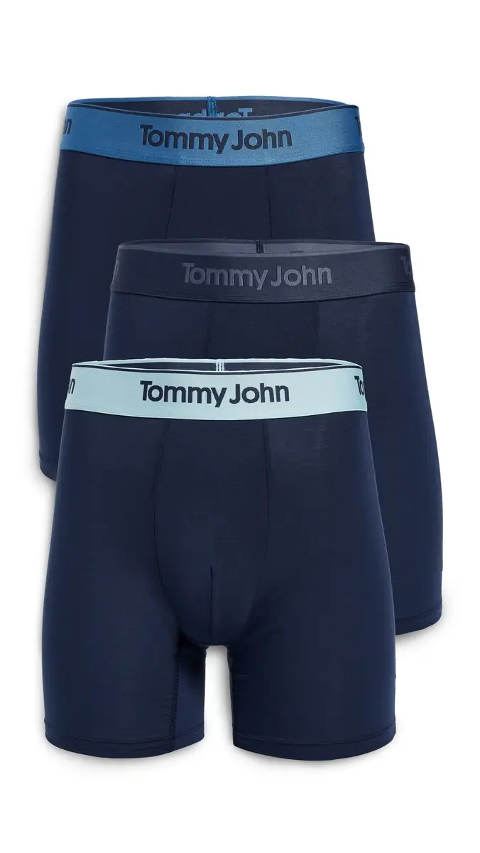 Tommy John Second Skin 6 Boxer Briefs 3 Pack Dress Blues/High Tide/Blue El S | Thumbnail 5