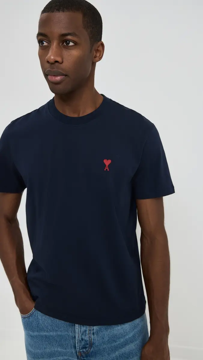 AMI ADC Classic Fit Red Logo Tee | Thumbnail 2