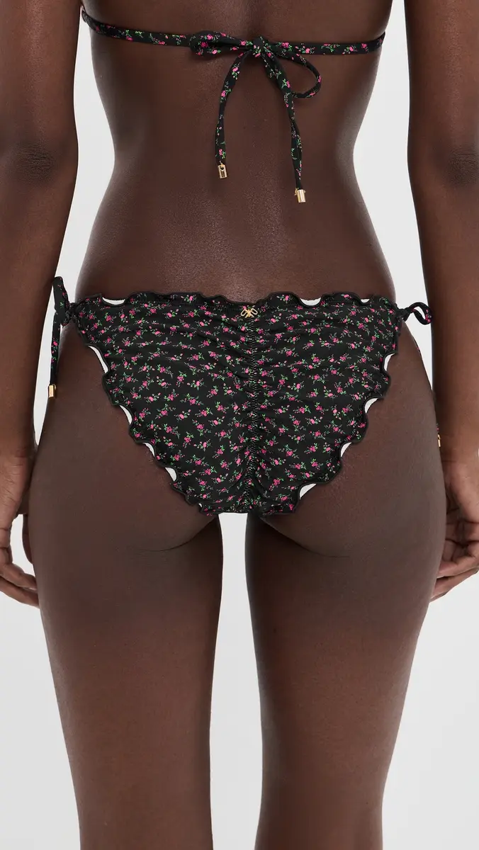 PQ Swim Lettuce Edge Tie Side Bikini Bottoms Rosebud | Thumbnail 3