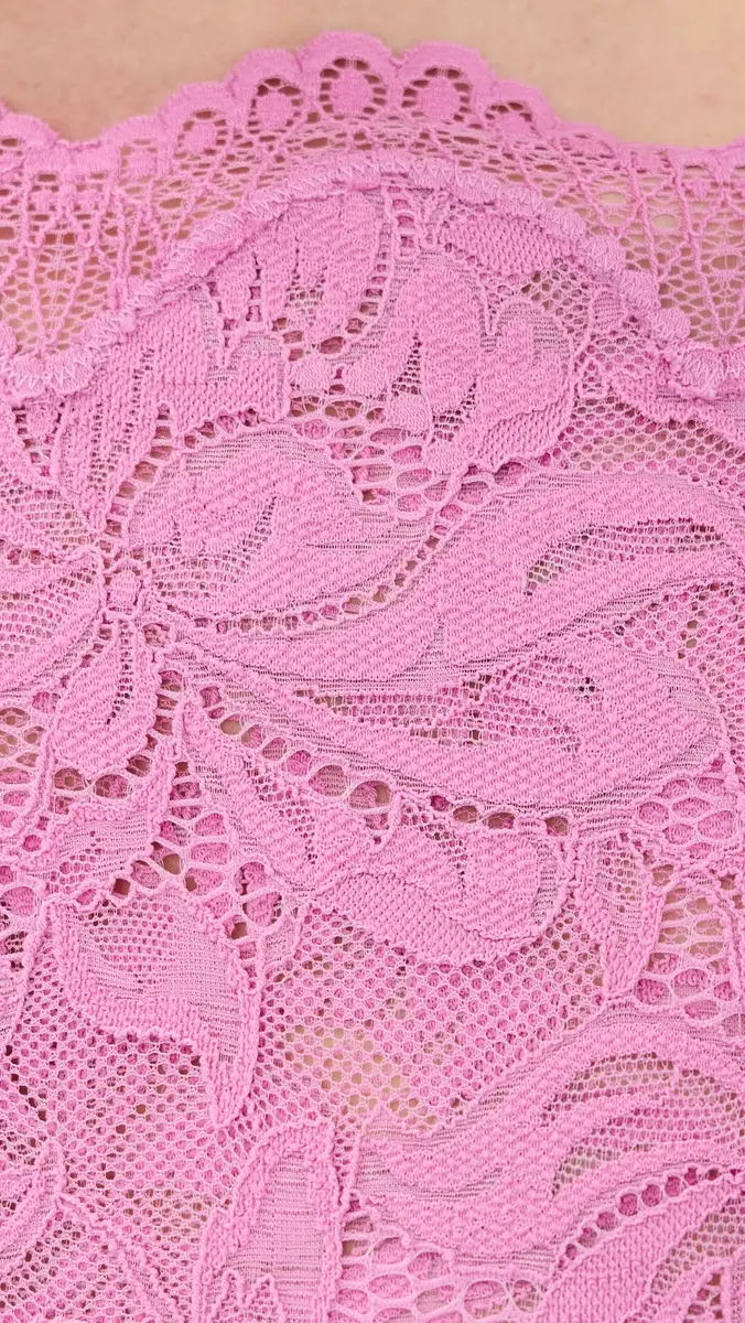 rabanne Crop Top In Lace Camelia Pink | Thumbnail 6 rabanne Crop Top In Lace Camelia Pink | Thumbnail 6