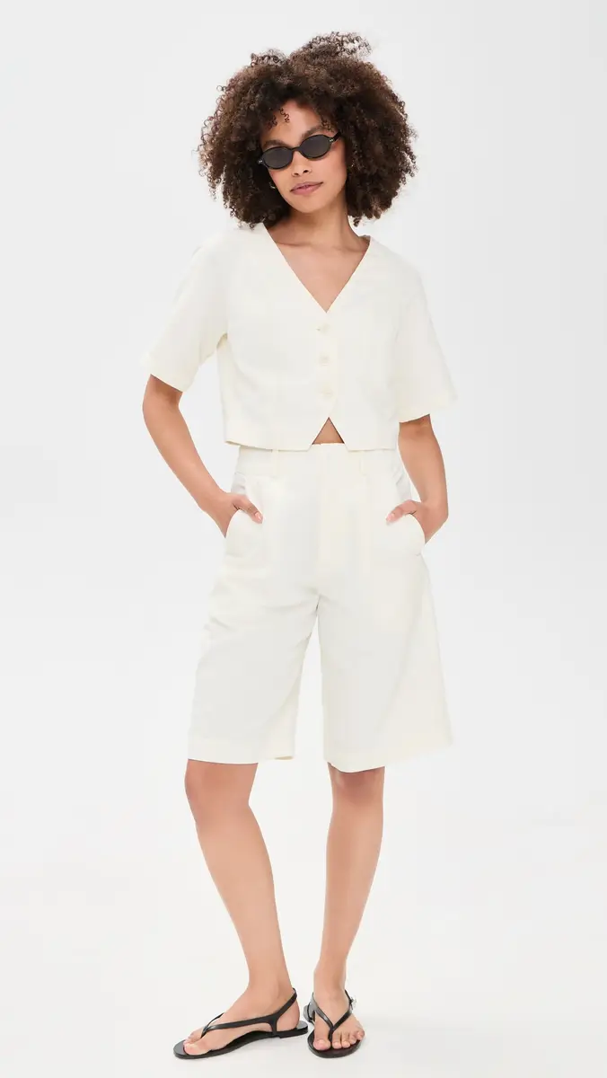 Apiece Apart Lia Crop Blouse Cream | Thumbnail 5 Apiece Apart Lia Crop Blouse Cream | Thumbnail 5