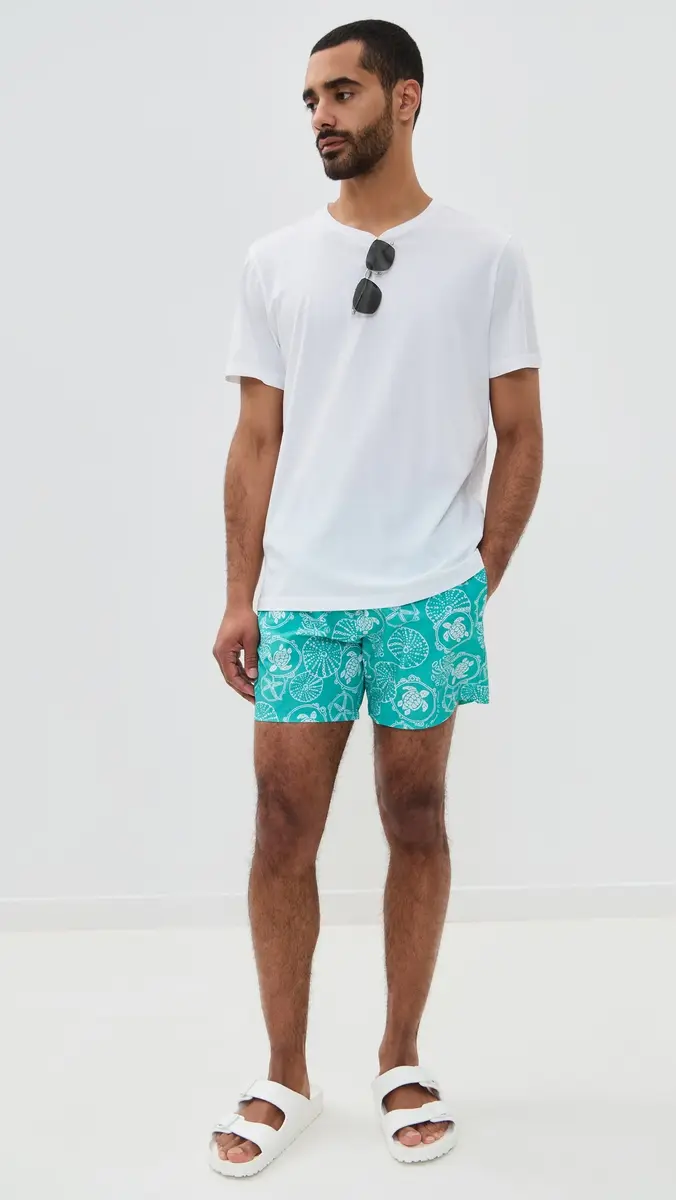 Vilebrequin Moorea Swim Trunks 5 Vert Disco | Thumbnail 5