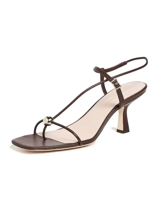 Triana Strappy Mid-Heel Sandals with Ball Espresso