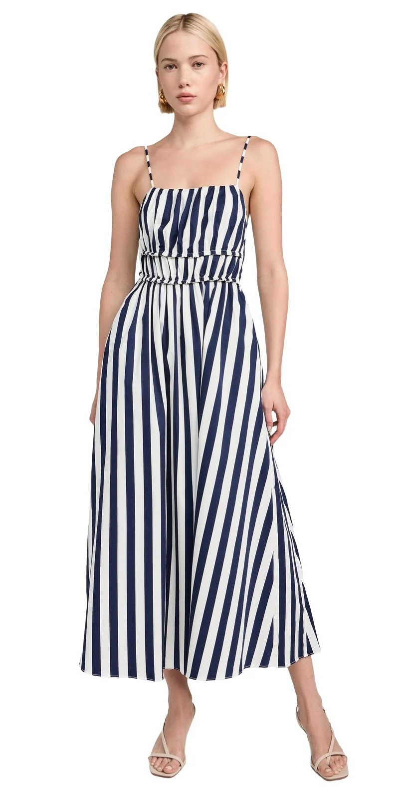 Stripe Sleeveless Maxi Dress