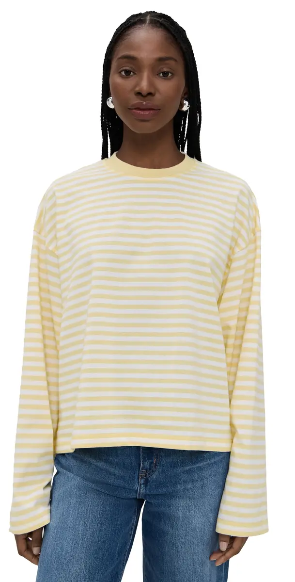 Lioness Bloom Long leeve Tee Lemon tripe | Image 1 Lioness Bloom Long leeve Tee Lemon tripe | Image 1