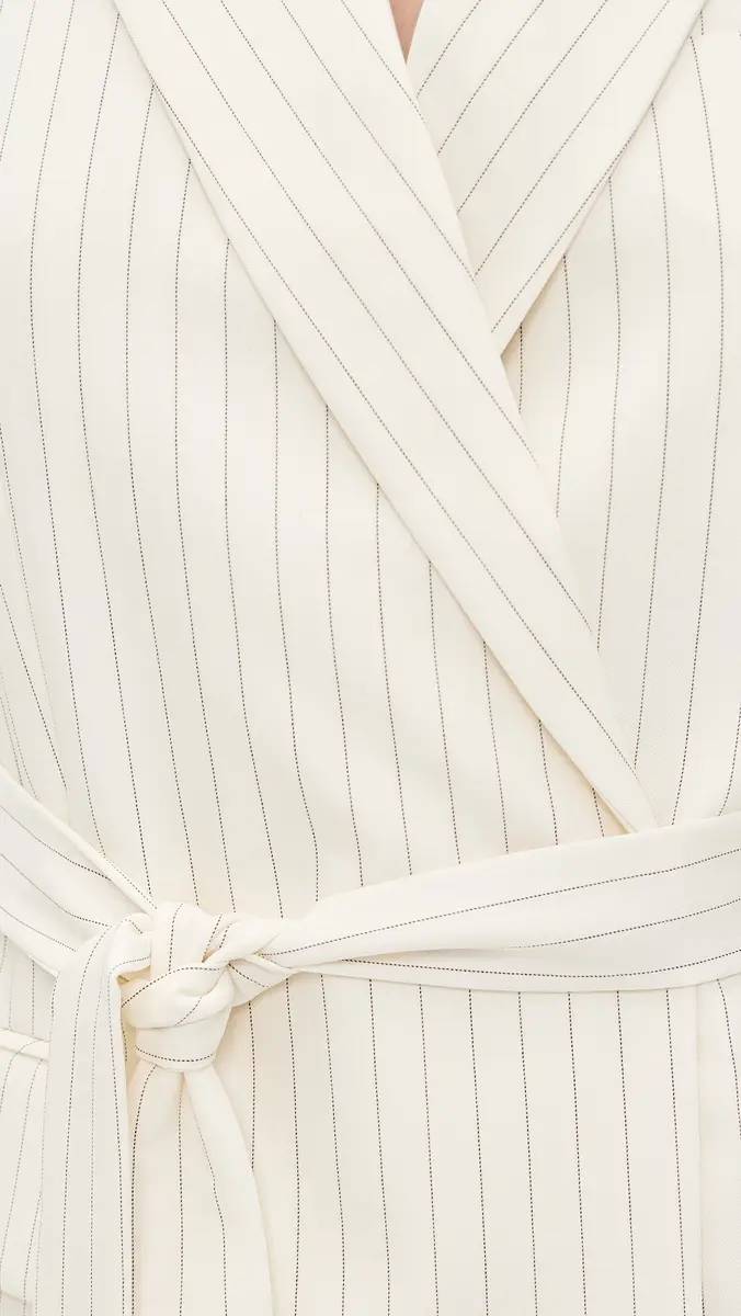 GOOD AMERICAN Essential Suiting Belted Blazer Chestnut Stripe | Thumbnail 6
