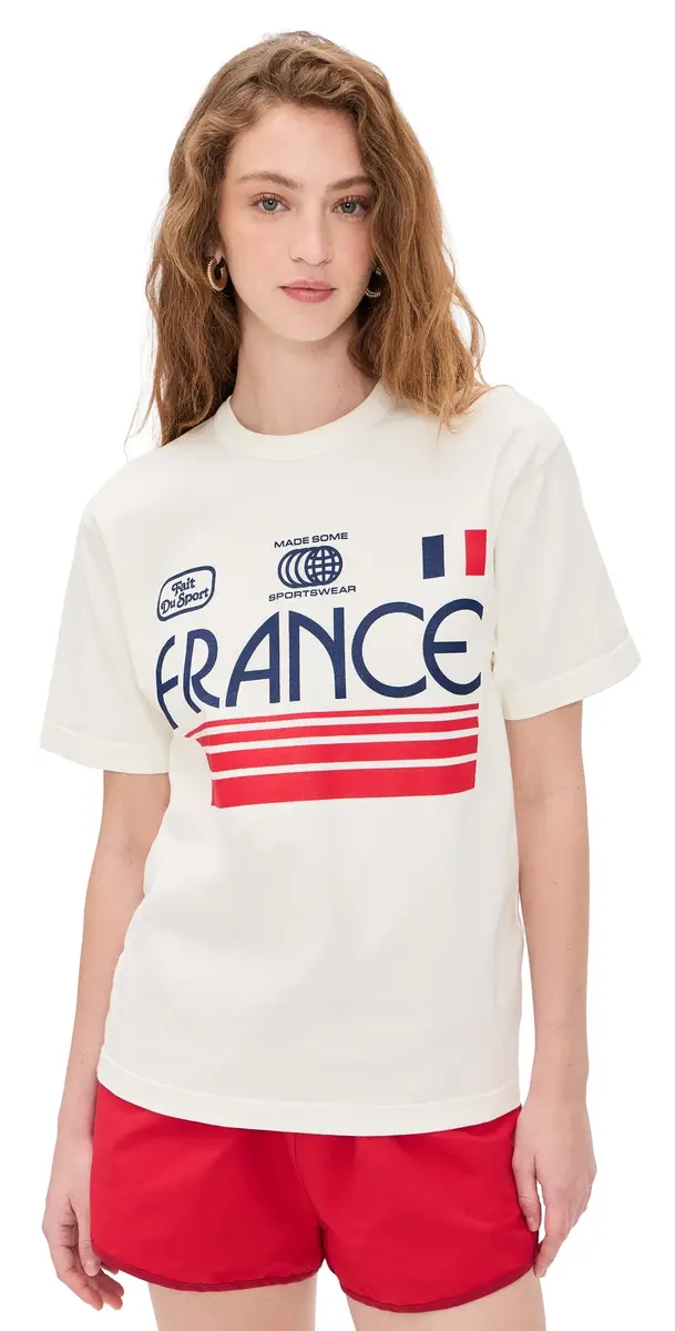 Made Some Sportswear France T-Shirt Navy/Red/Off White | Image 1 Made Some Sportswear France T-Shirt Navy/Red/Off White | Image 1