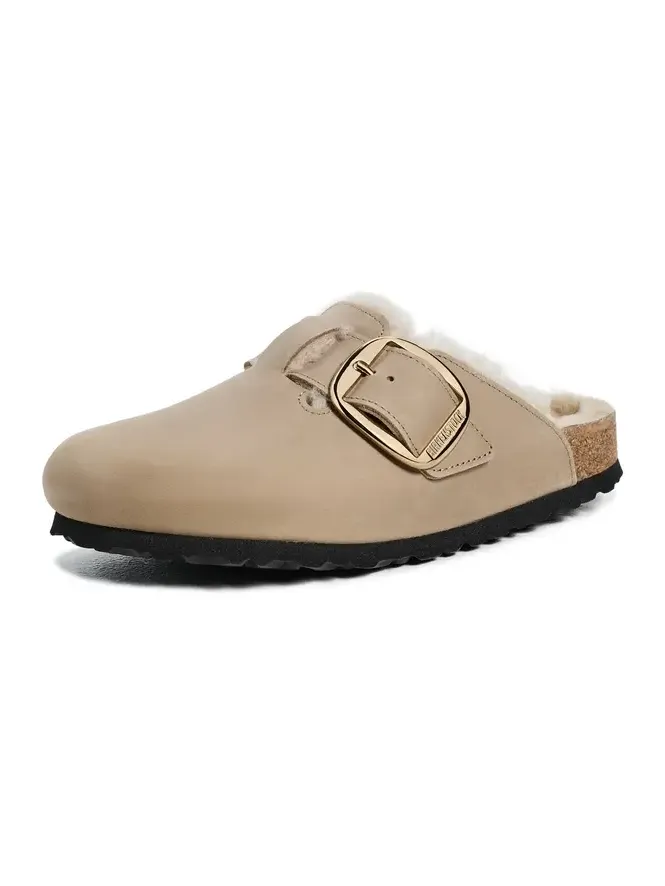 Birkenstock Boston Big Buckle Shearling Clogs