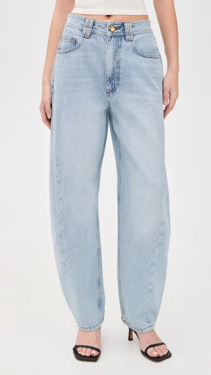 Aje Stevie Barrel Ankle Jeans Light Wash Blue | Thumbnail 2 Aje Stevie Barrel Ankle Jeans Light Wash Blue | Thumbnail 2