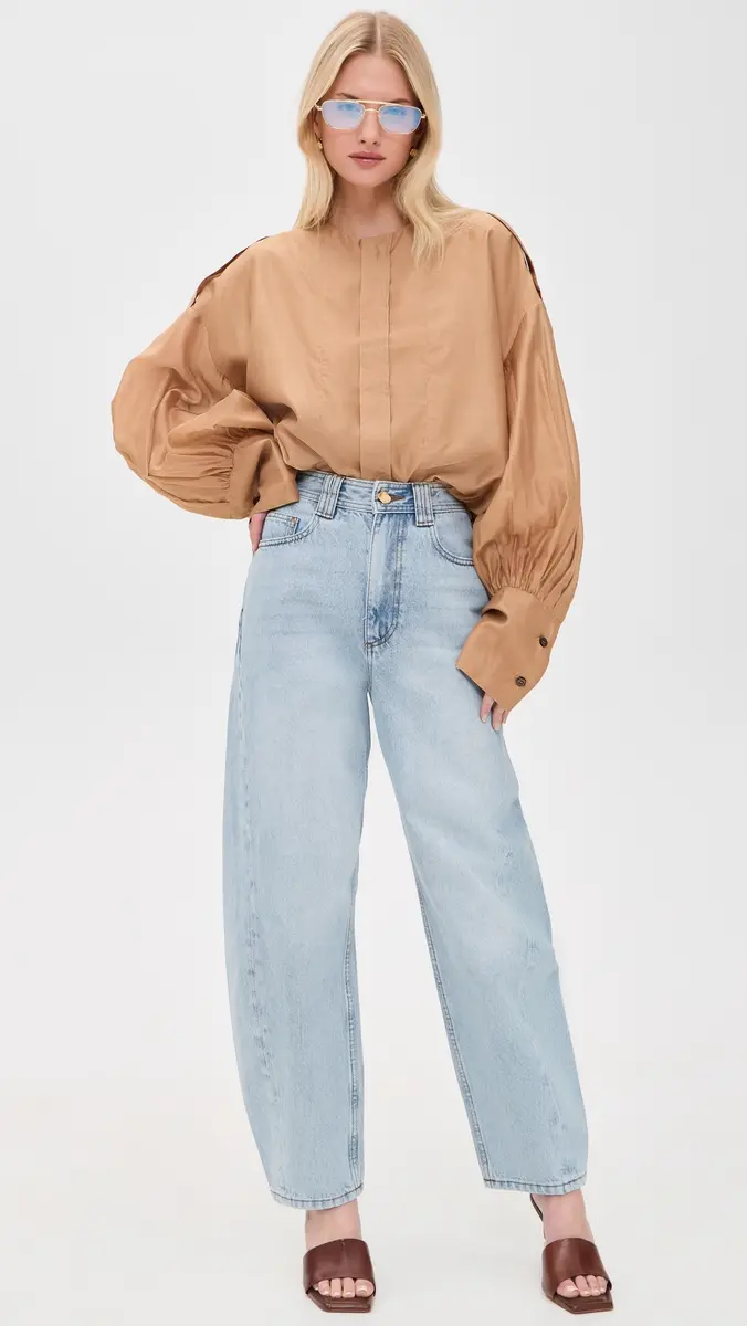 Aje Stevie Barrel Ankle Jeans Light Wash Blue | Thumbnail 5 Aje Stevie Barrel Ankle Jeans Light Wash Blue | Thumbnail 5