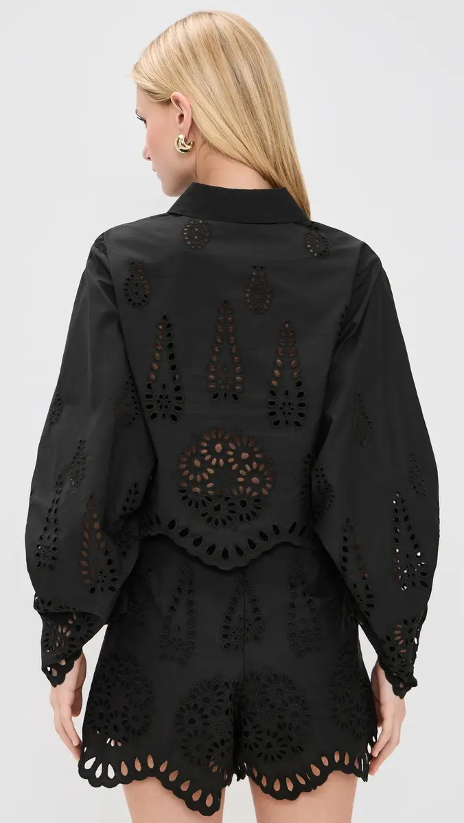 HEVRON Raquel Eyelet Top Black | Thumbnail 3 HEVRON Raquel Eyelet Top Black | Thumbnail 3