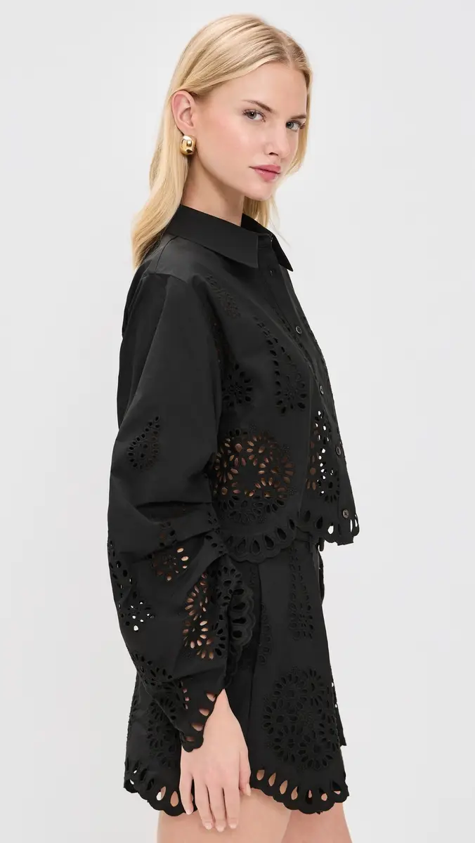 HEVRON Raquel Eyelet Top Black | Thumbnail 4 HEVRON Raquel Eyelet Top Black | Thumbnail 4