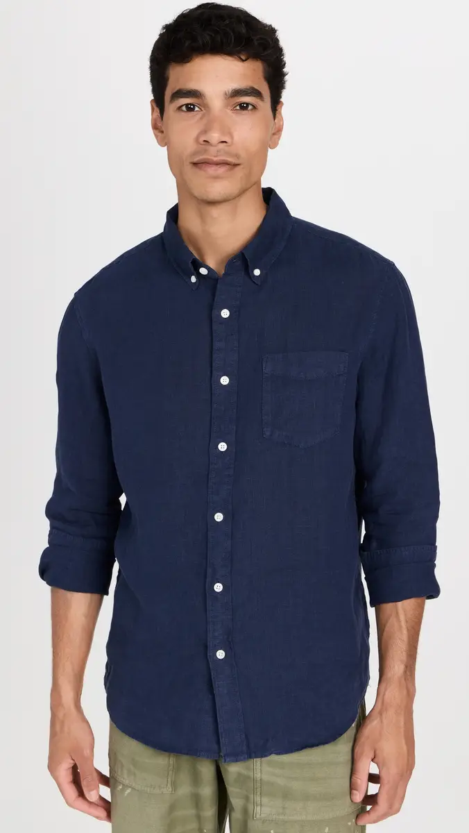 Alex Mill Mill Shirt in Linen Navy | Thumbnail 2